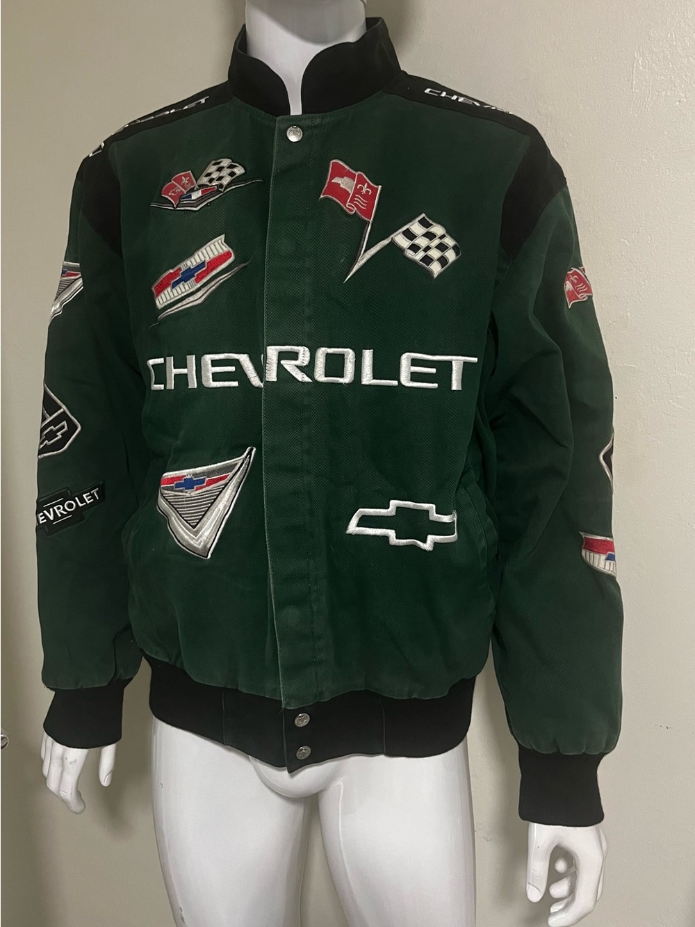 Mens Green Chevrolet Racing jacket size M